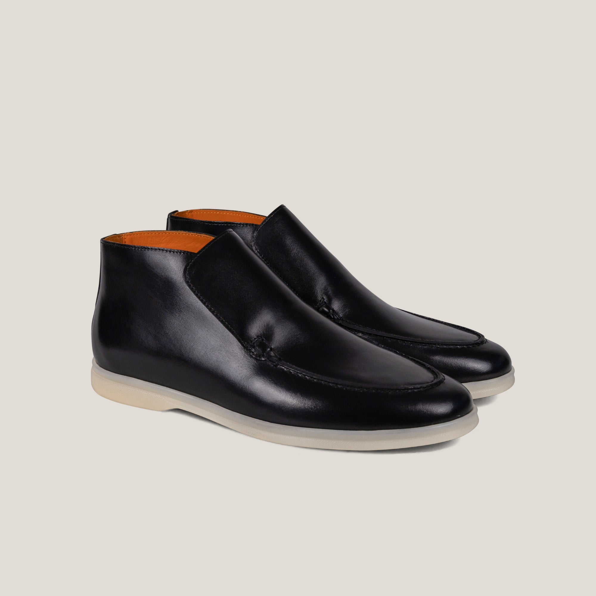 Andora - Schwarzes Kalbsleder - Loafer Stiefel