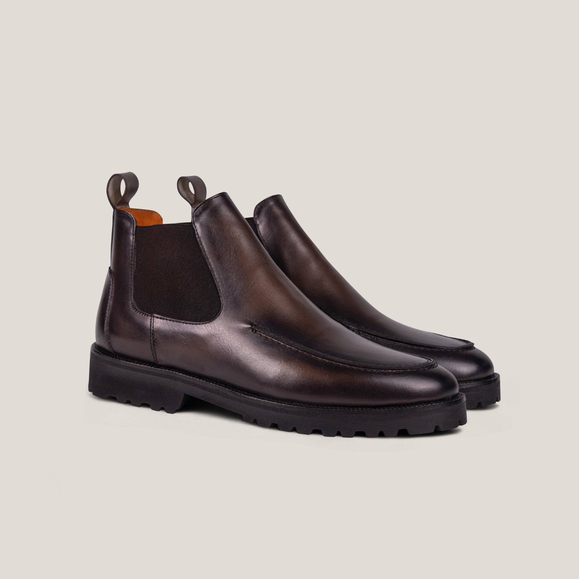 Livorno Country - Sattelbraunes Patina-Leder - Chelsea Stiefel