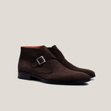 Stockholm - Dunkelbraunes Wildleder - Monkstrap-Stiefel