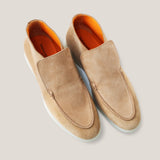 Andora - Hellbeige Wildleder - Loafer Stiefel