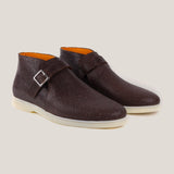Biella - Dunkelbraunes Narbenleder - Monkstrap Stiefel