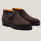 Biella - Dunkelbraunes Wildleder - Monkstrap Stiefeletten