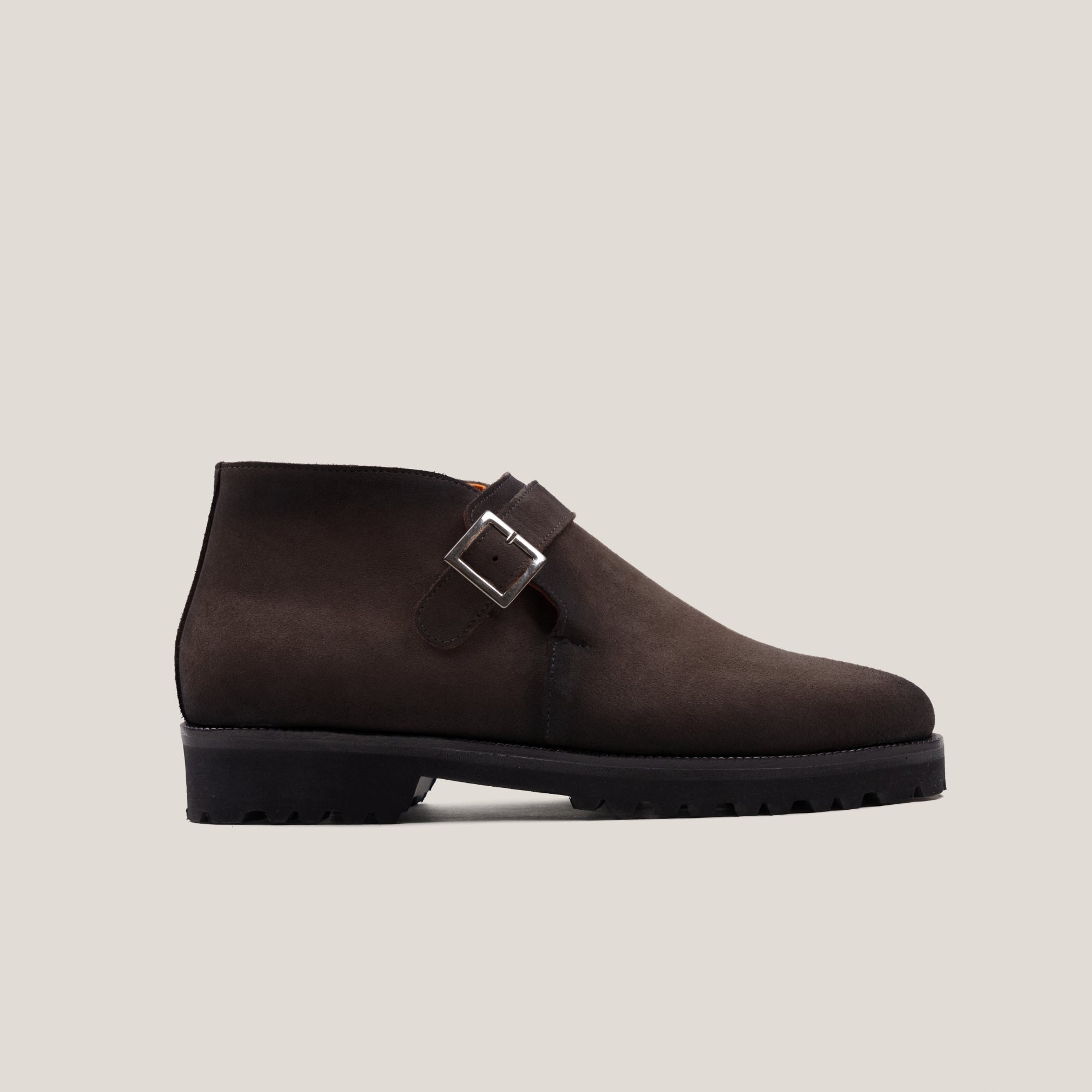 Biella - Dunkelbraunes Wildleder - Monkstrap Stiefeletten
