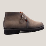 Biella - Monkstrap Stiefel aus Wildleder - in Taupe und Grau