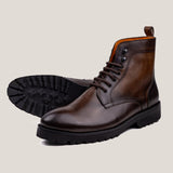 Bolzano24 - Sattelbraunes Patina-Leder - Stiefel