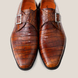 NY24 - (1661) Cognac Braun Kroko - Monkstrap