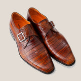 NY24 - (1661) Cognac Braun Kroko - Monkstrap