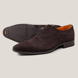 Oxford24 - Dunkelbraunes Wildleder - Cap Toe Oxfords