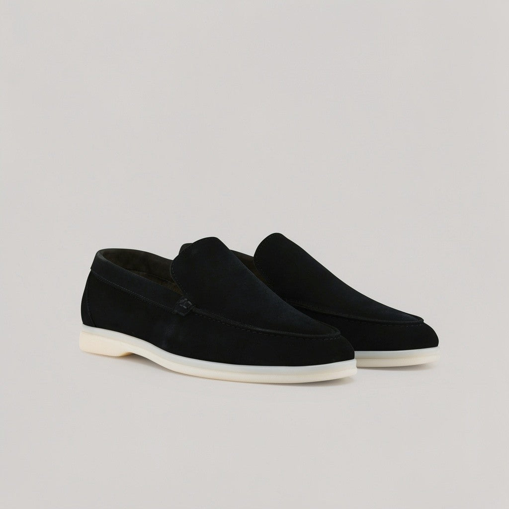 Capri - Schwarzes Wildleder - Slipper