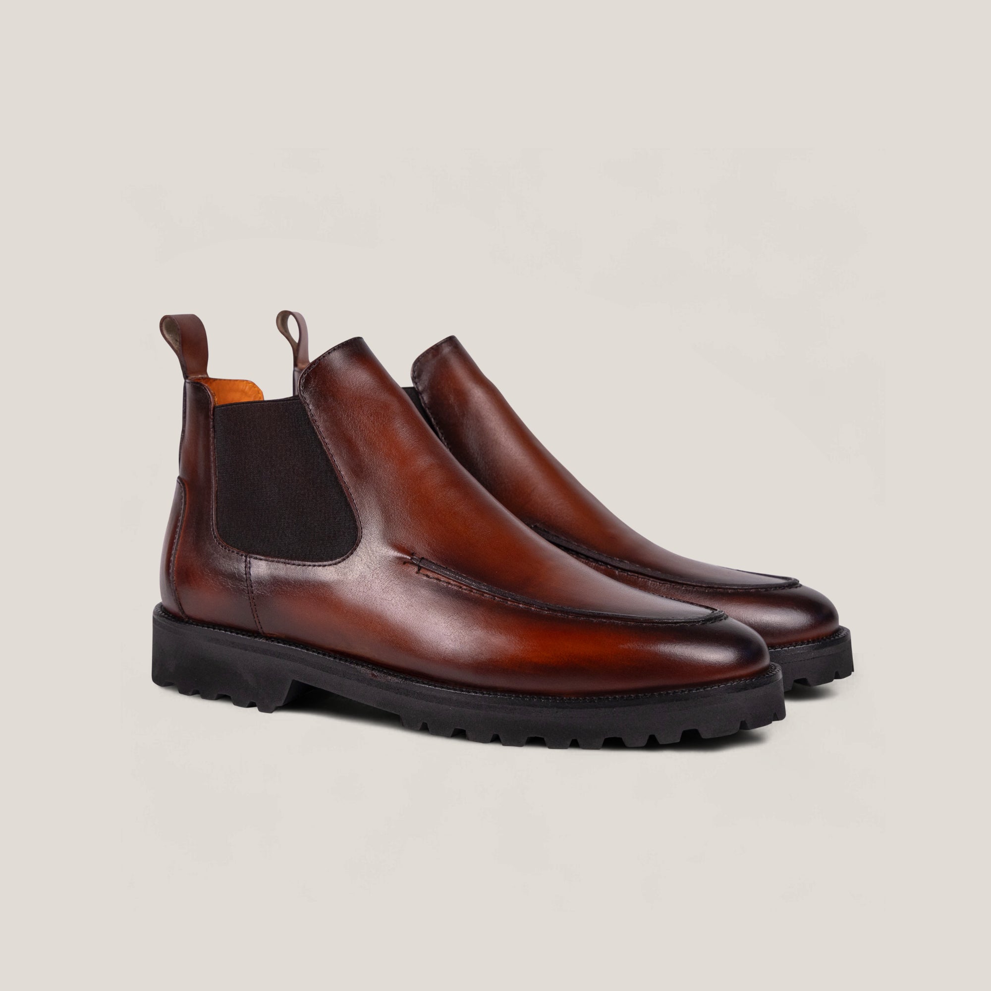 Livorno Country - Cognacbraunes Patina-Leder - Chelsea Stiefel