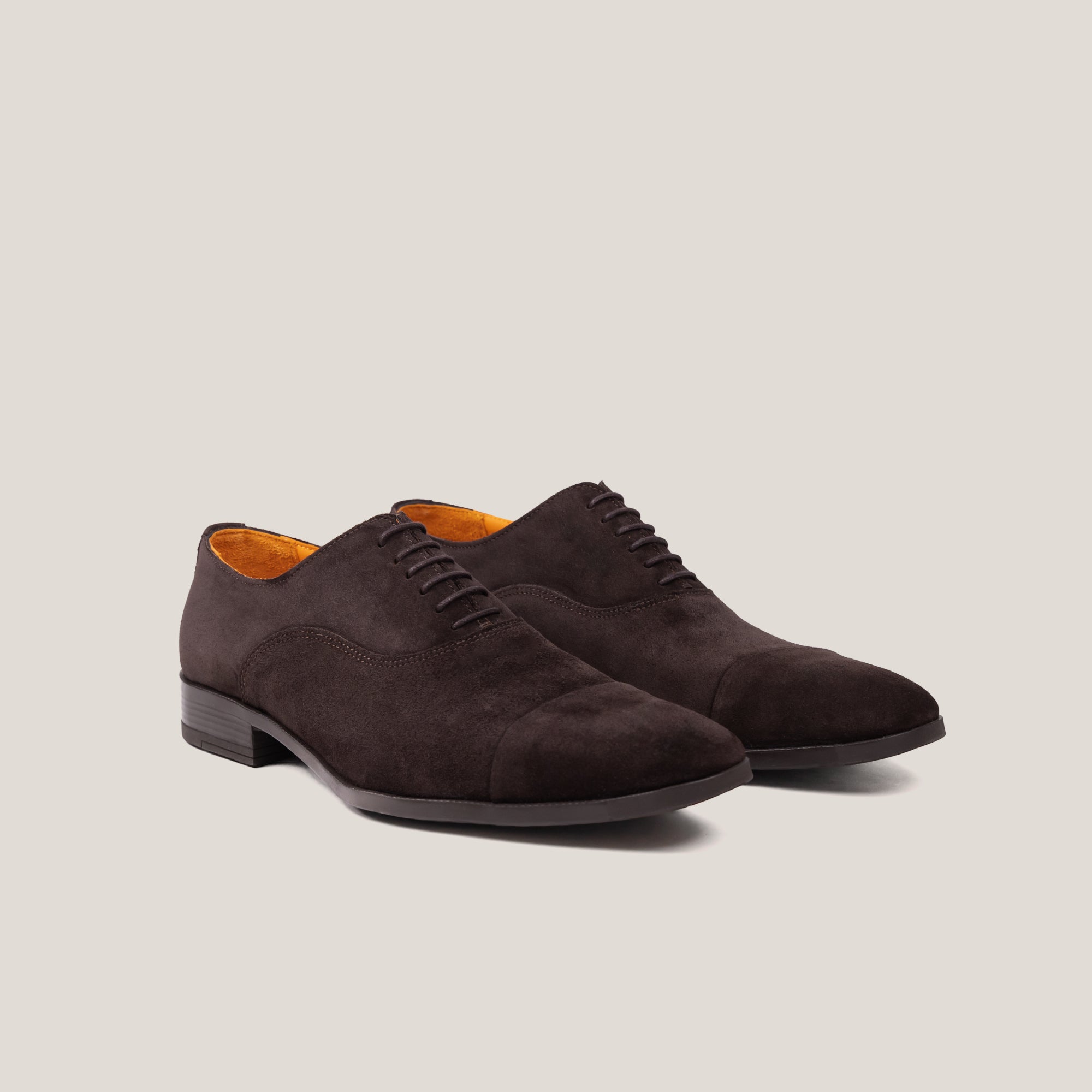 Oxford24 - Dunkelbraunes Wildleder - Cap Toe Oxfords