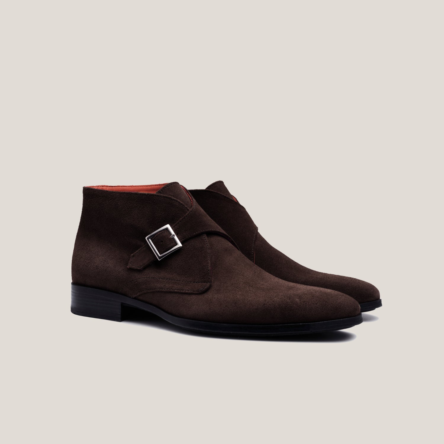 Stockholm - Dunkelbraunes Wildleder - Monkstrap-Stiefel