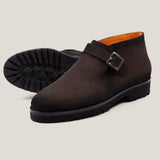 Biella - Dunkelbraunes Wildleder - Monkstrap Stiefeletten