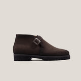 Biella - Dunkelbraunes Wildleder - Monkstrap Stiefeletten