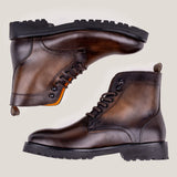 Bolzano24 - Sattelbraunes Patina-Leder - Stiefel