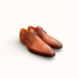 Boston24 - Cognac Braunes Leder - Derby Schuhe