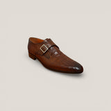 NY24 - Chocolate brown croco edge patina - Size 46