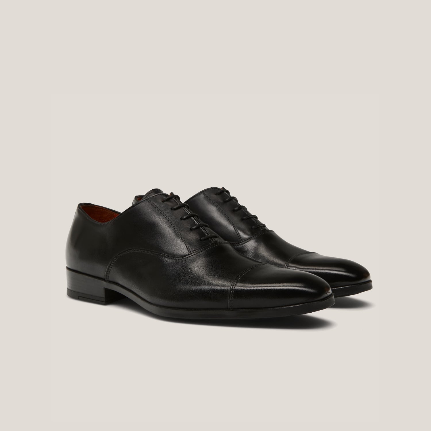 Oxford24 - Schwarzes Leder - Cap Toe Oxfords
