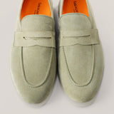 Portofino - Bambusgrünes Wildleder - Penny Loafers