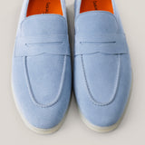 Portofino - Hellblaues (Santorini) Wildleder - Penny Loafers