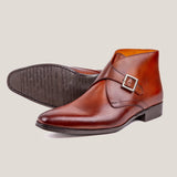 Stockholm - Cognacbraunes Leder - Monkstrap-Stiefel 