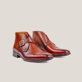 Stockholm - Cognacbraunes Leder - Monkstrap-Stiefel 