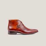 Stockholm - Cognacbraunes Leder - Monkstrap-Stiefel 