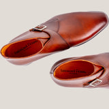 Stockholm - Cognacbraunes Leder - Monkstrap-Stiefel 