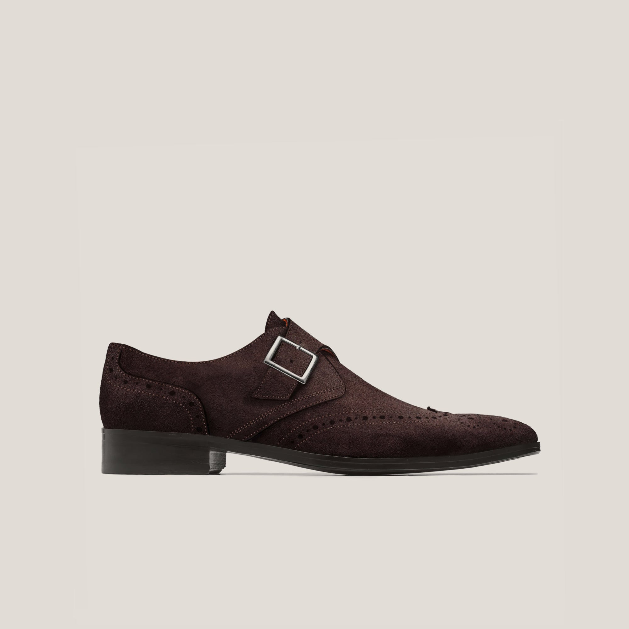 Washington - Dunkelbraunes Wildleder - Monkstrap-Brogues