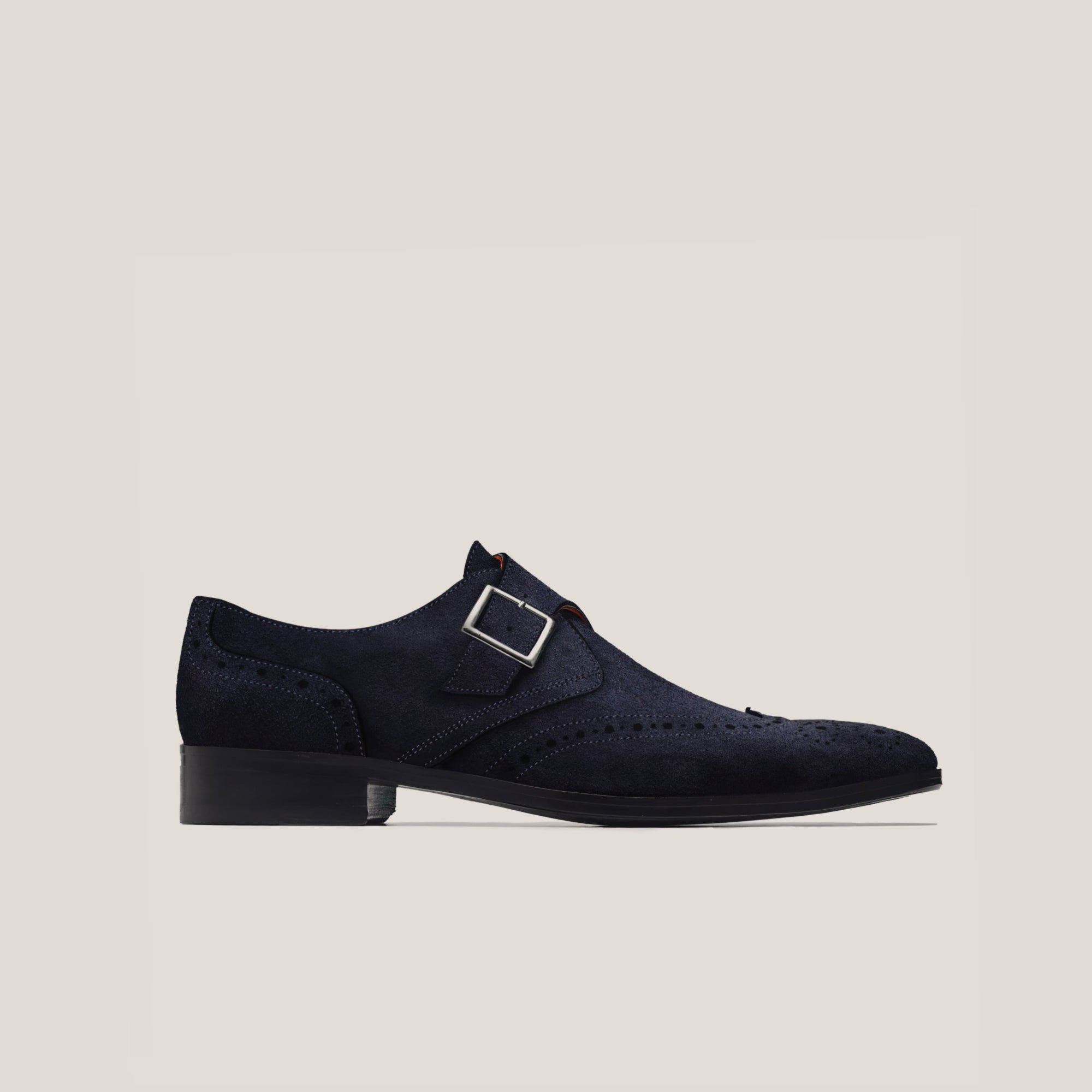Washington - Dunkelmarineblaues Wildleder - Monkstrap Brogues